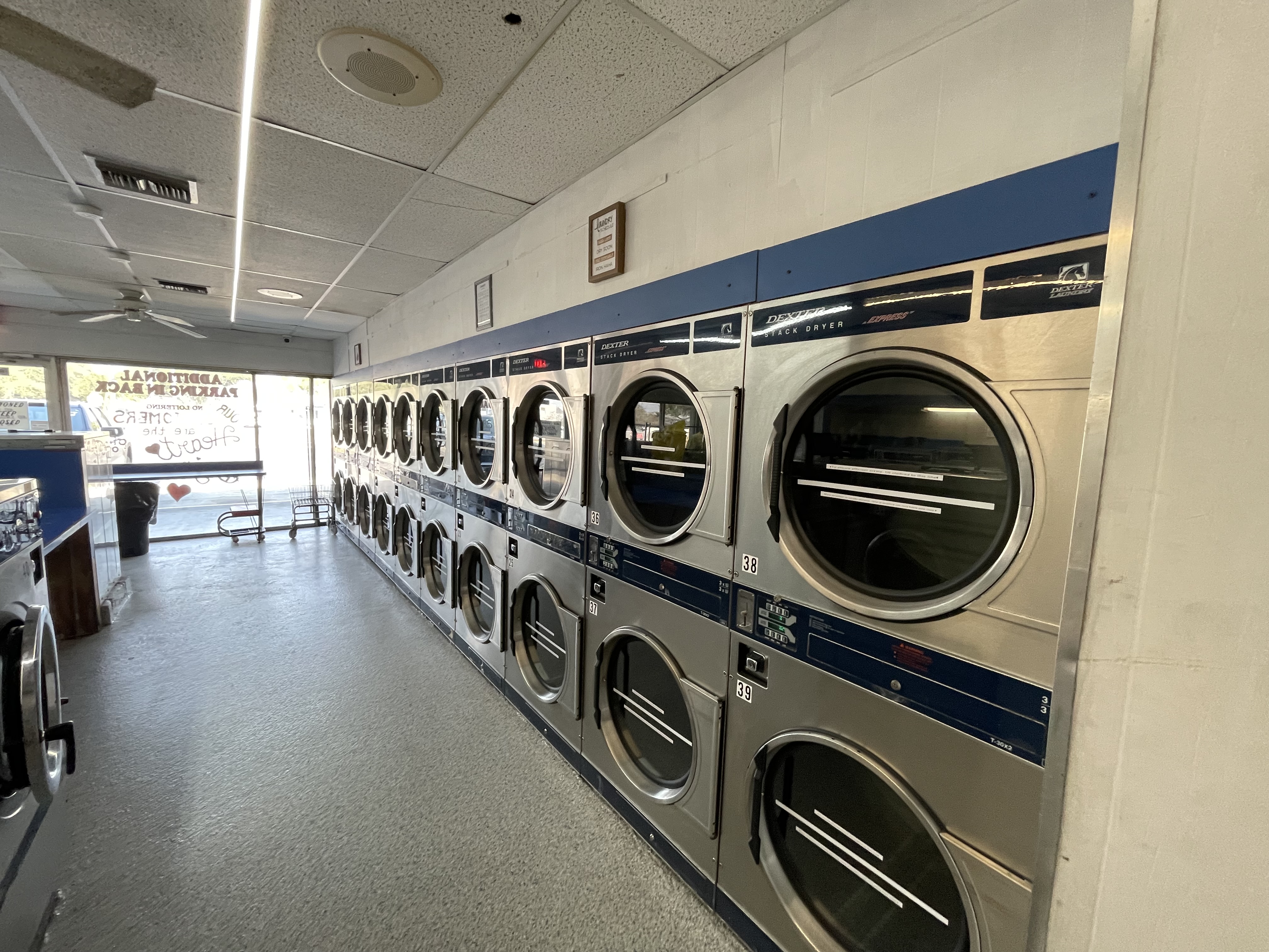 Lotties Laundromat dryer renovation area